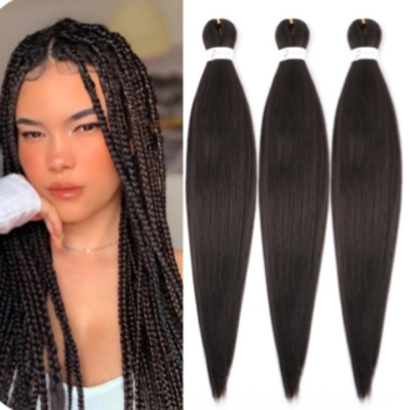 Dark Brown Braiding Hair Pre Stretched 26 Inch 4 Packs Crochet Box Braids NEW - Picture 2 of 6